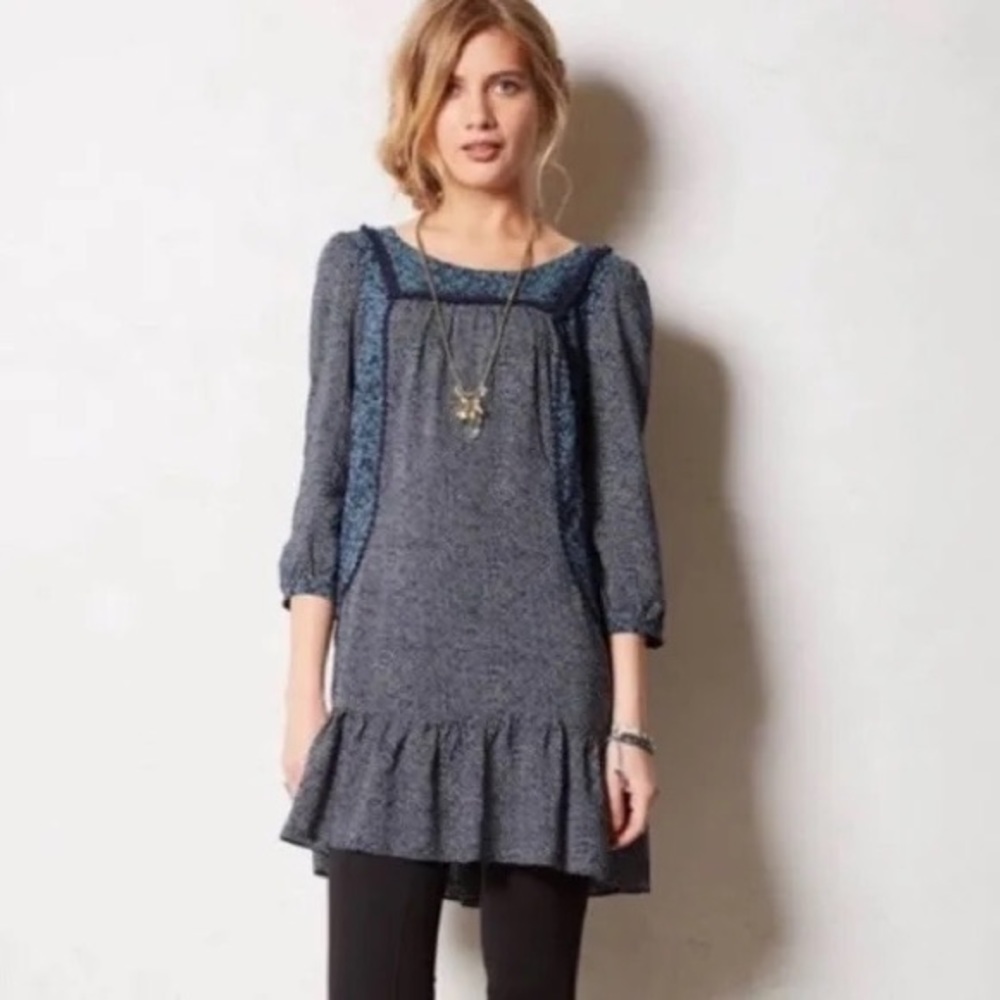 Holding Horses (Anthropologie) Blue Swing Dress/Tunic - Size 12